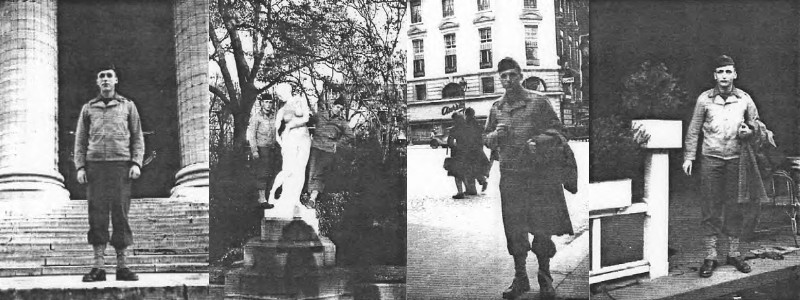 After finding Uncle Marcel and Aunt Sophie they showed me around Paris. At right I am posing outside Cafe De La Paix on the left bank.